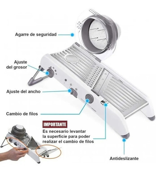Mandolina De Acero Inox. Profesional Reforzada Premium G C 1
