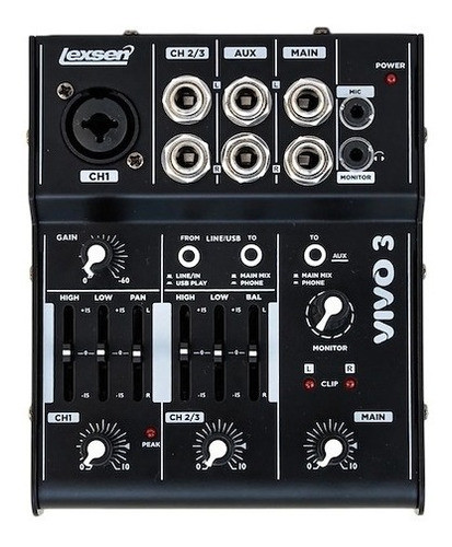 Consola Mixer Lexsen Vivo 3 Usb Phantom 0