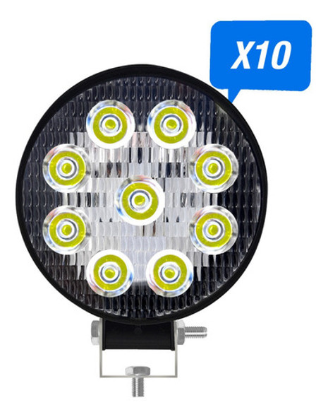 Oferta X10 Faro Led Circular 9 Led 27 Watts 12v Alta Calidad 1