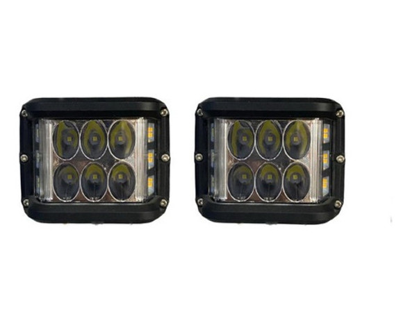 Juego Faros Camineros 18led 12v-24vint.naranja/blanco An-619 0