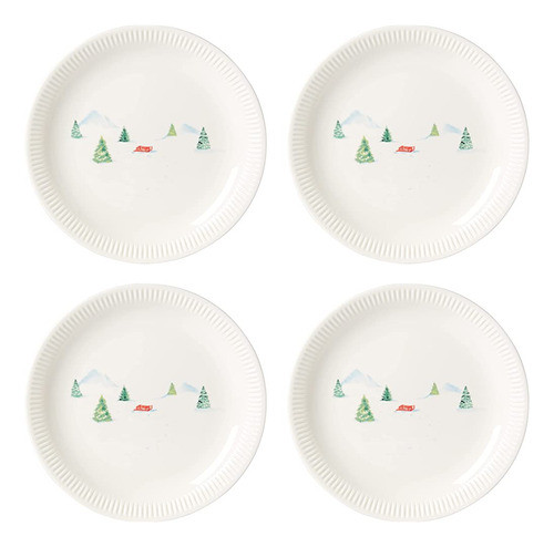 Lenox Profile Snow Day Juego De Platos Llanos De 4 Piezas, 6 0