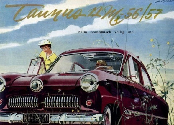 Ford Taunus 12m Años 1956 57 - Autos - Lámina 45x30 Cm. 1 Ford Taunus 12m Años 1956 57 - Autos - Lámina 45x30 Cm. 1