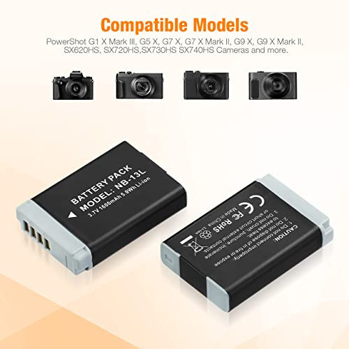 Baterias Y Cargador Dual Nb-13l Para Powershot 1