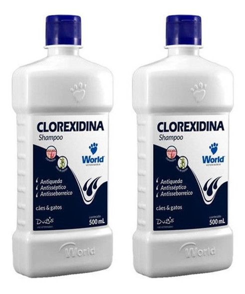 2 Shampoo Dugs Clorexidina Caes Gatos 500ml (total 1 Litro) 0