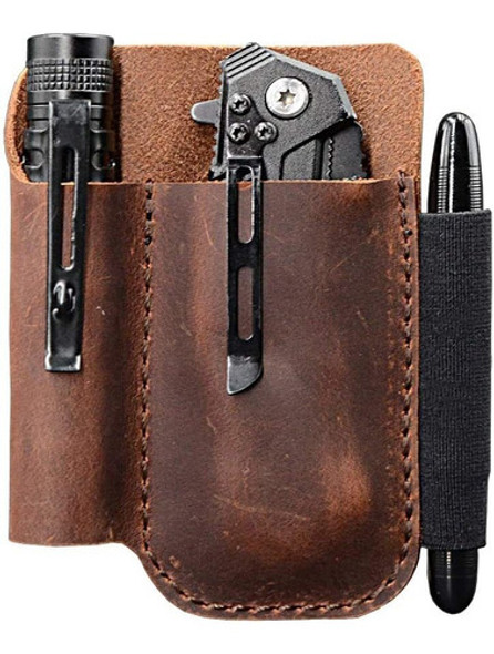 Estuche De Bolsillo Porta Herramientas | Cuero Marron 0