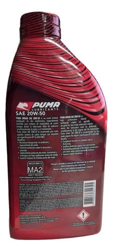 Aceite Mineral Puma Urban 20w50 Api Sl/ Jaso Ma2 Avant Motos 1