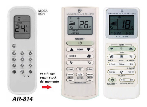 Control Remoto Aire Acondicionado Para Midea Rg35b/bge Univ. 1