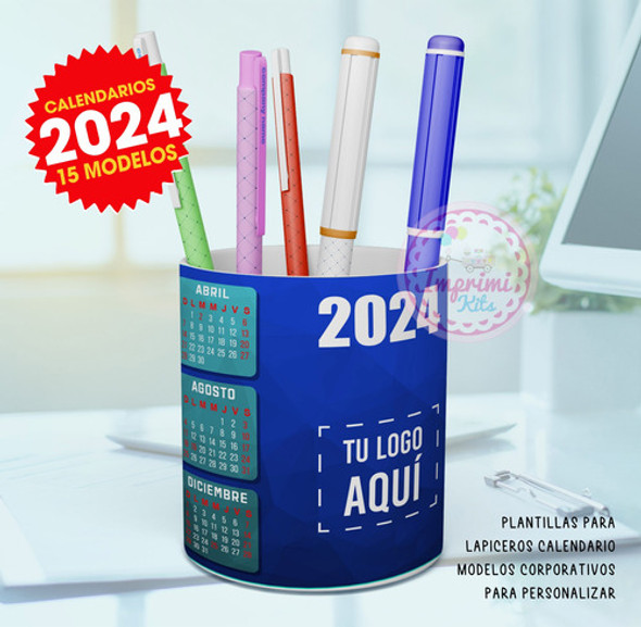 Plantillas Sublimar Lapiceros 2024 Calendario Taza Almanaque 1