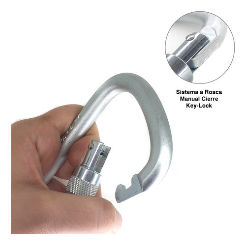 Mosquetón Asimétrico Rosca Manual Acero Fixe Klettersteig 1