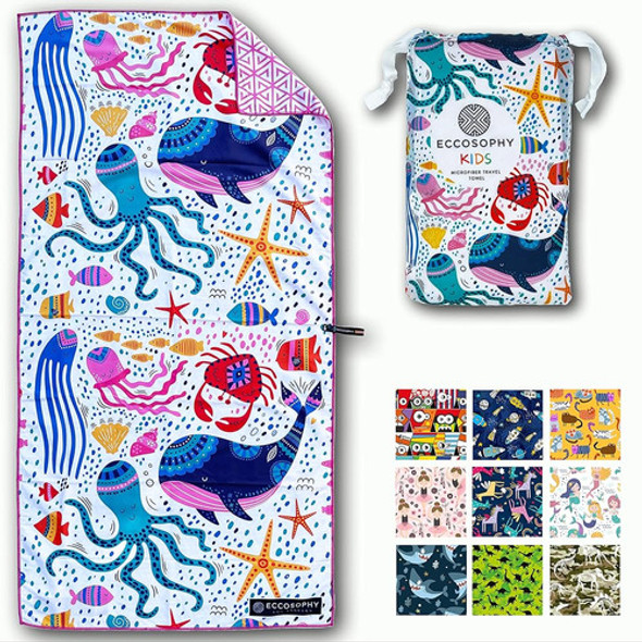Eccosophy Microfiber Kids Beach Towels & Pouch 60  X30  Toal 0 Eccosophy Microfiber Kids Beach Towels & Pouch 60  X30  Toal 0
