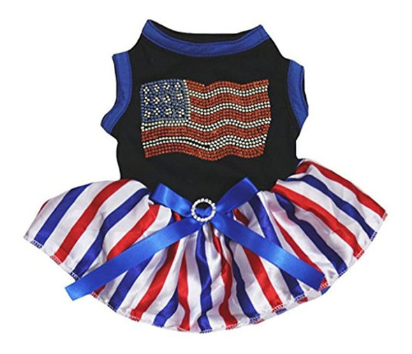 Petitebella Puppy Clothes Dog Dress America Bandera Negro To 0