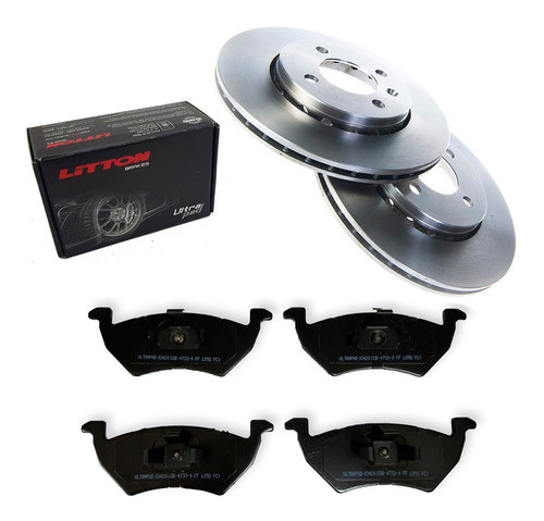 Kit Discos Y Pastillas Para Vw Saveiro 2013/ 1.6 8v Del (c) 0