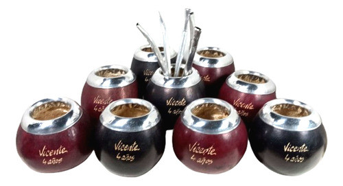 Souvenir 15 Mates Calabaza Tallado Personalizado C/ Bombilla 1