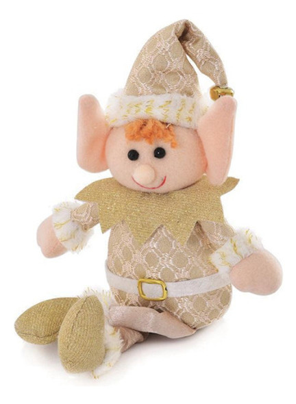 Enfeite De Natal Duende Decorativo Champagne 1pc 34cm 0 Enfeite De Natal Duende Decorativo Champagne 1pc 34cm 0