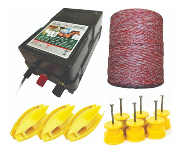 01 Eletrificador + 200m Fio Eletro + 50 Rold. 36x36 + 10 Coa 0