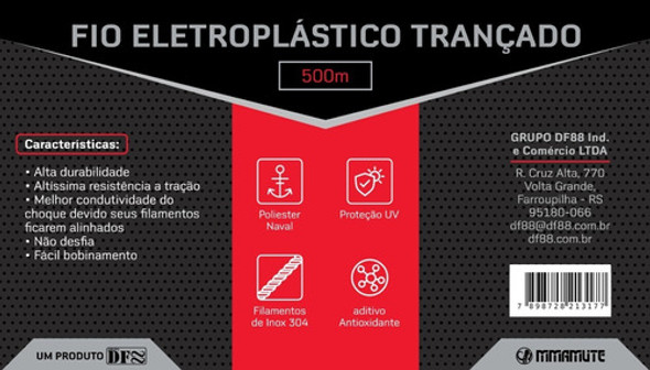 Fio Eletroplástico Transado Para Cerca Elétrica Rolo 1000mt 1