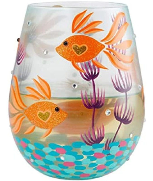 Copa De Vino Sin Tallo De Agua Turquesa Enesco Lolita 1