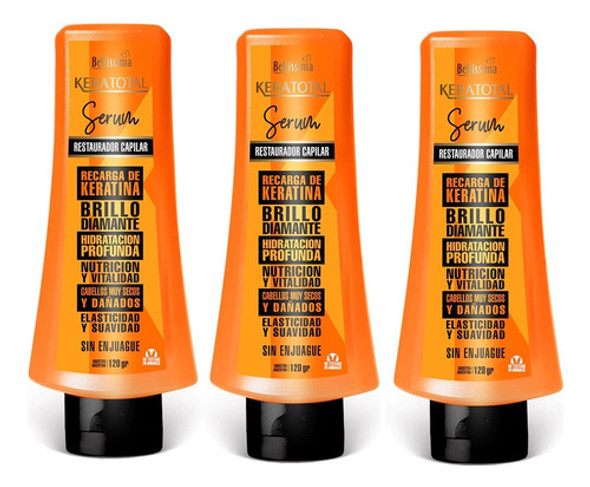 Serum Restaurador Capilar Keratina Bellissima 120g Pack X3 0
