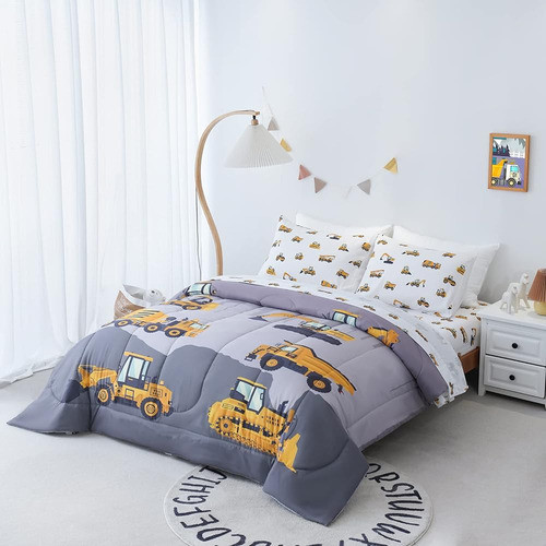 Cokouchyi Juego De Ropa De Cama Para Niños De Construcción D 1