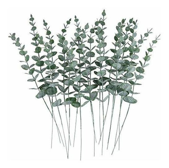 Cewor 24pcs Tallos De Hojas De Eucalipto Artificiales Ramas 0 Cewor 24pcs Tallos De Hojas De Eucalipto Artificiales Ramas 0