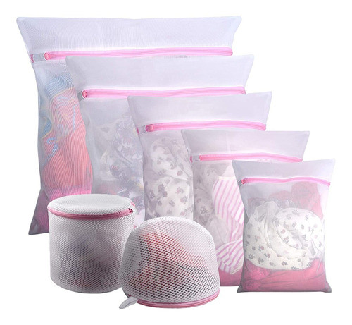 7 Bolsas De Malla Para Lavarropa, Guardado, Viaje, Etc. 0