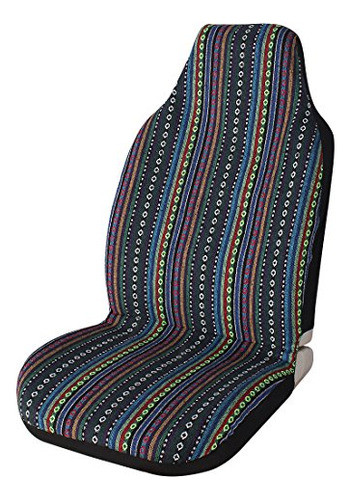 10pc Stripe Colorful Seat Cover Baja Blue Saddle Blanket Wea 0