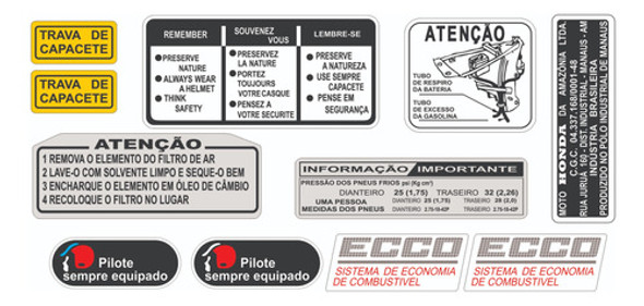 Adesivos  Advertência Cg 125 1977 Metalizado  Frete Gratis 0