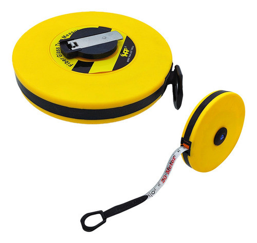 Cinta Metrica Agrimensor 20 Metros Manivela Plegable Fibra 0