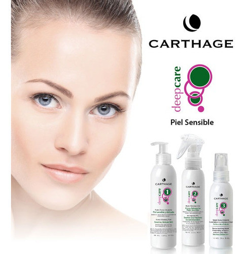 Kit X3 Pasos Deep Care Piel Sensible Descongestivo Carthage 1