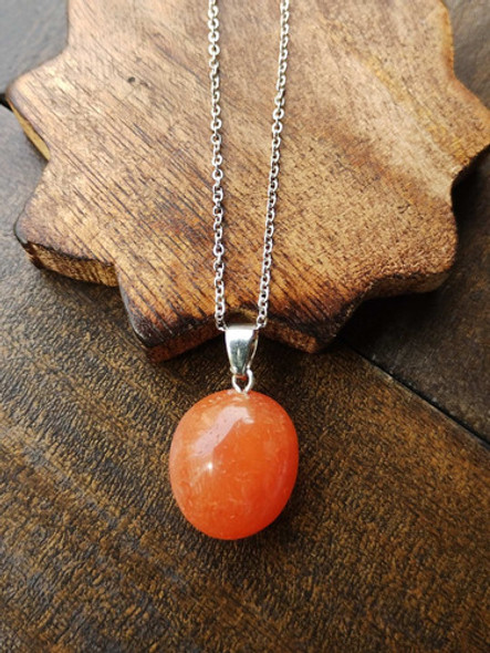 Ágata Cornalina Naranja Con Cadena. Cristales Energéticos 1