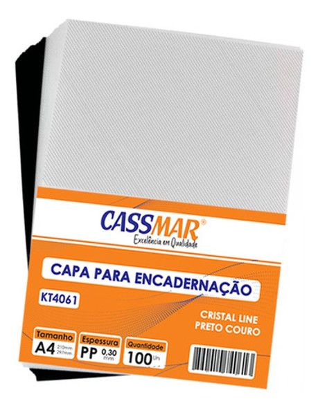 Kit Encadernação A4 X + Capa E Espiral Metal Branco Cassmar 1