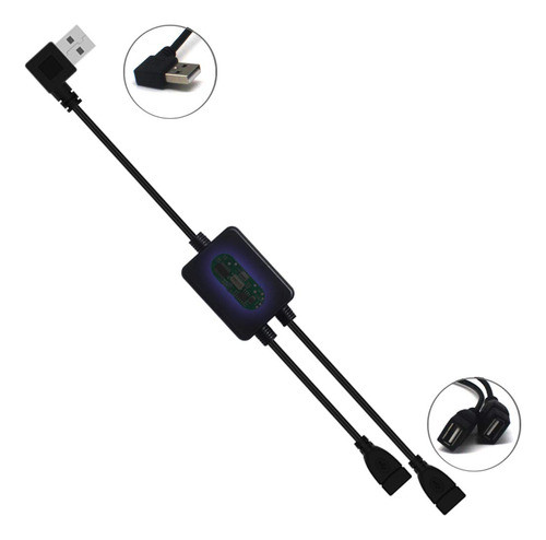 Awaduo - Divisor Usb Con Ic, Cable Usb Y De Un Macho A Otro 1