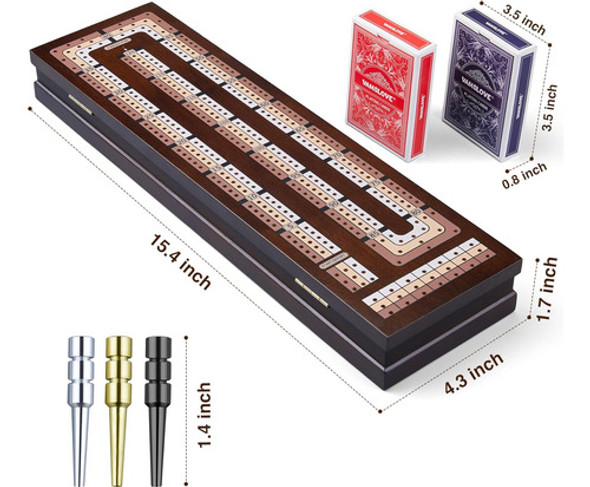 Tablero De Cribbage Magnético De Madera Con 3 Pistas Y 9 Peo 1 Tablero De Cribbage Magnético De Madera Con 3 Pistas Y 9 Peo 1