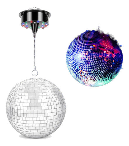 Esfera De Discoteca De 20cm Con 4 Colores De Luz Y 18 Leds 0