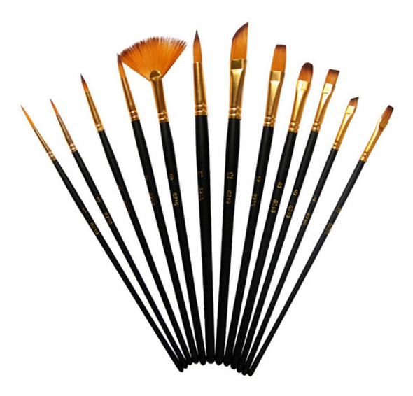 Set 12 Pinceles Difts- Sintet. Óleo-acrílico-acuare -hb-8216 0