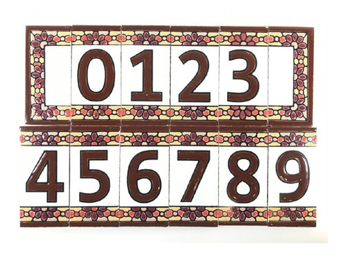 Números Domiciliarios De Cerámica  Beige - Mosaico 0