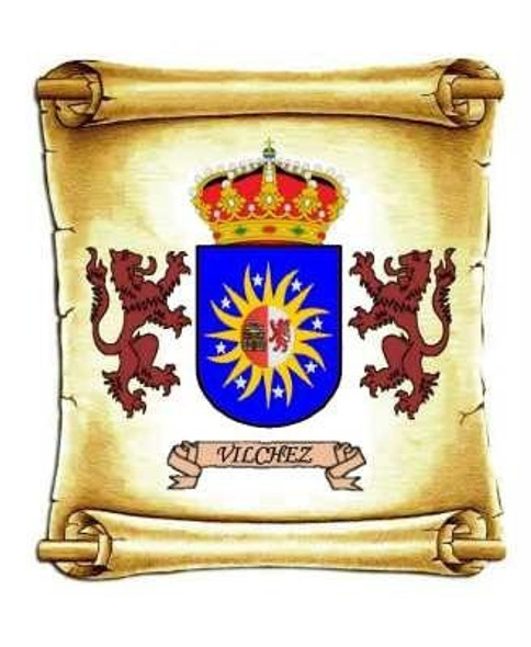 Vilchez - Escudo Del Apellido - Heráldica - Lámina 45x30 Cm. 1