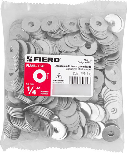 Arandelas Planas De Acero Galvanizado 5/16'' 7.9mm Bolsa 1kg 1