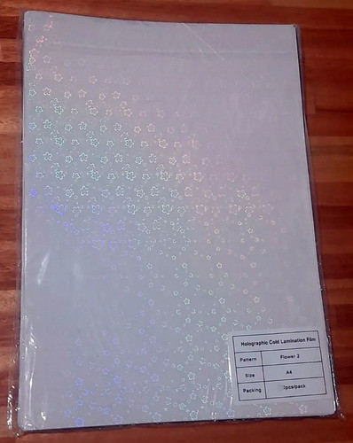 Laminado En Frío A4 Holográfico  X 20 Unid. Modelo Flowers 1