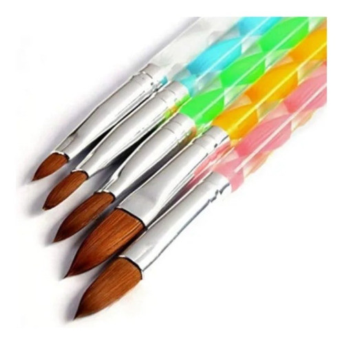 Set De 5 Pinceles Para Realizar Uñas Escùlpidas En Acrilico 0