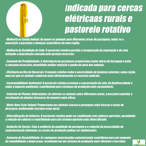 20 Hastes Plástica Estaca Cerca Elétrica Rural 1,05 Metros 1