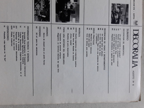 Revista Decoralia Nº 8 Agosto 1966 - Decoracion Del Hogar 1