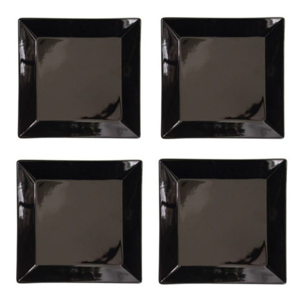 Set X4 Plato Cuadrado Postre Porcelana Negro Oxford 20cm Bz3 0 Set X4 Plato Cuadrado Postre Porcelana Negro Oxford 20cm Bz3 0