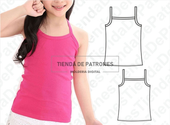 Molde Patron Imprimible Musculosa Tiritas Nenas Talle 4 A 14 1 Molde Patron Imprimible Musculosa Tiritas Nenas Talle 4 A 14 1