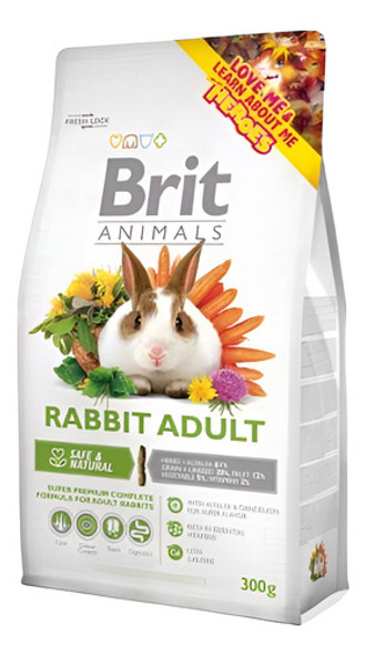Ración Alimento Premium P/ Conejos Mascota. Brit Rabbit 300g 0
