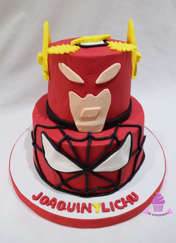 Torta Spiderman Flash Superheroes Marvel Personalizada 0