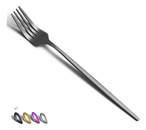 Tenedores Acero Inoxidable Negro Mate 21cm Pack De 6. 1