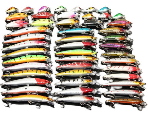 Lote 43 Unids Señuelos De Pesca Mixta 48 Clolor Mix Minnow 0