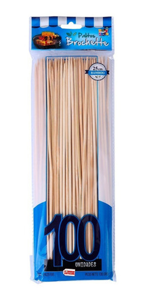 Palitos Brochette Bamboo X 100 25 Cm - Ciudad Cotillón 0 Palitos Brochette Bamboo X 100 25 Cm - Ciudad Cotillón 0