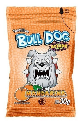 Pastillas Bull Dog Sabor Mandarina X12u 0